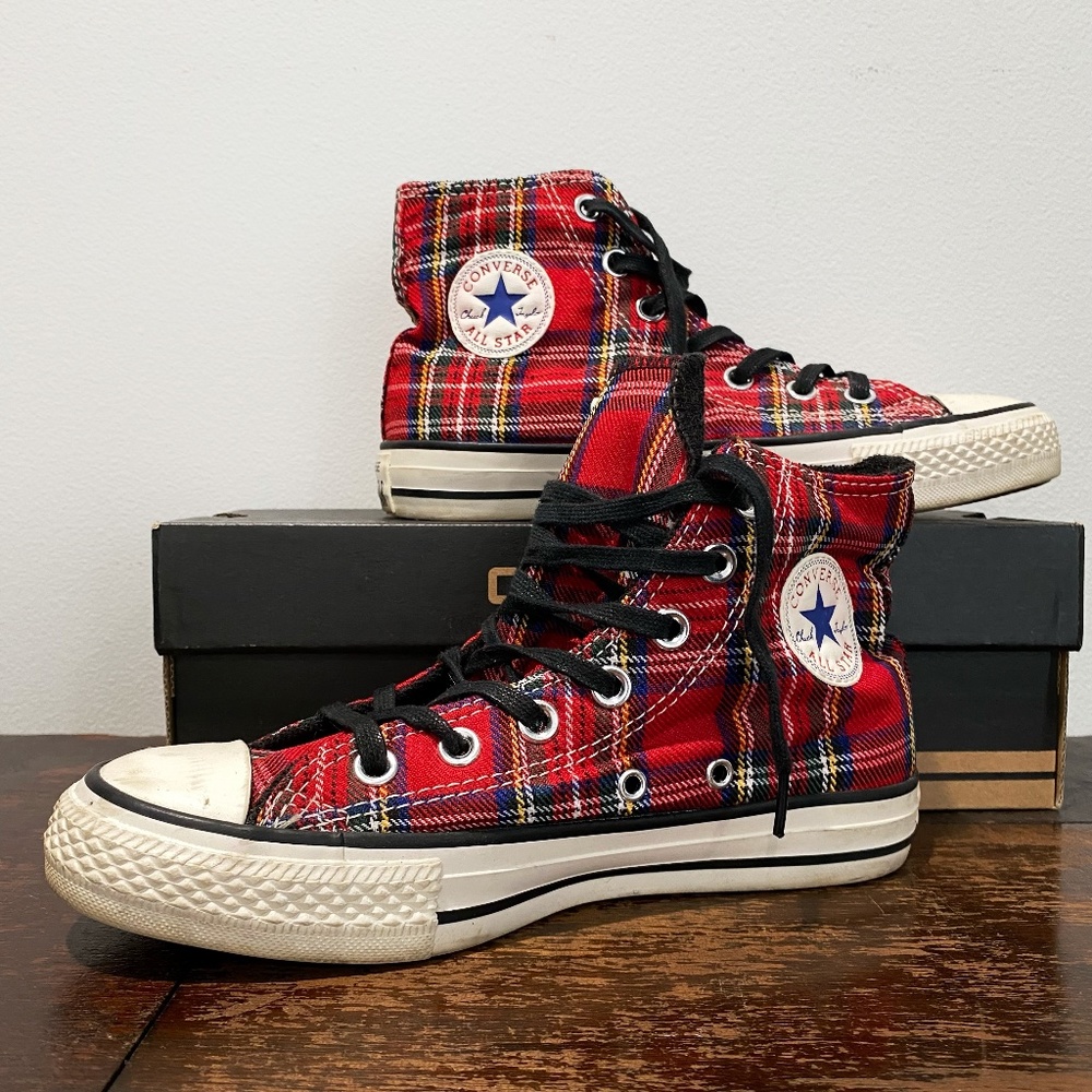 Red Tartan Converse CTAS Chuck Taylor Hightops